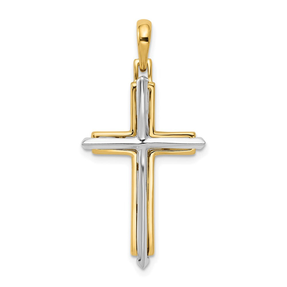 Solid;Casted;Polished;14K Two-tone;Open back