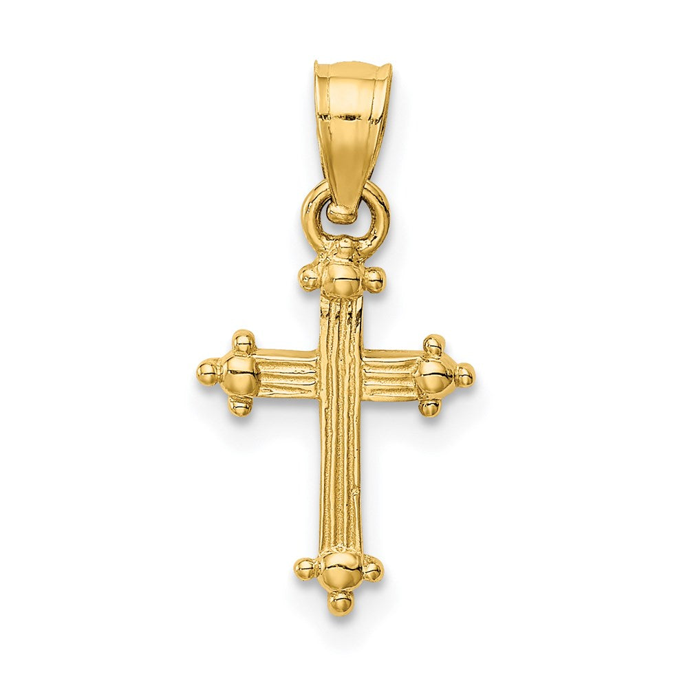 Solid;Casted;Polished;14k Yellow gold;Textured back