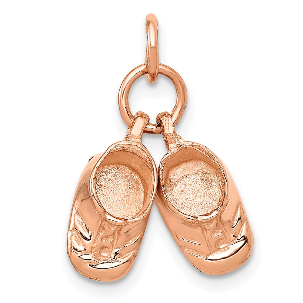 Solid;Casted;Polished;3-D;14k Rose gold