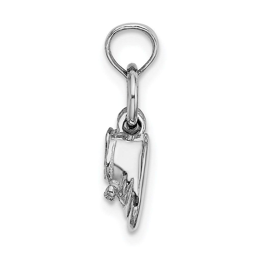 14k White Gold 3-D Moveable Baby Shoes Charm