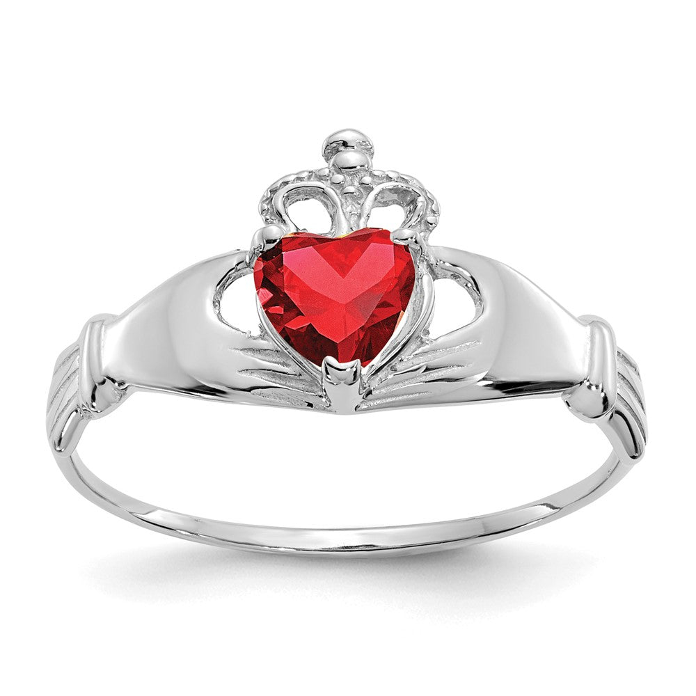 Casted;Polished;14K White gold;Synthetic;CZ