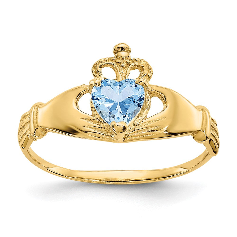Casted;Polished;14k Yellow gold;Synthetic;CZ