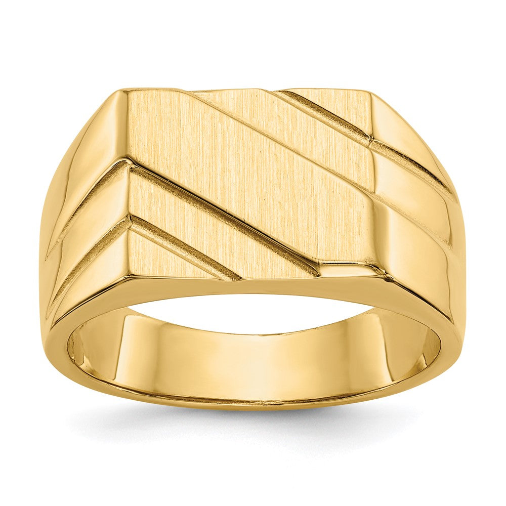 Casted;Polished;Satin;14k Yellow gold;Open back;Engravable;Avail. in 10k yellow gold;Avail. in 18k yellow gold;Avail. in 14k white gold;Avail. in 18k white gold