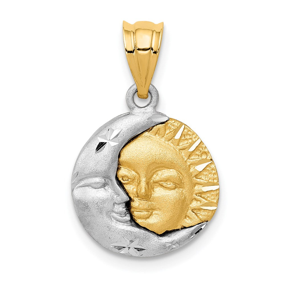 Solid;Casted;Diamond-cut;Satin;14K Two-tone