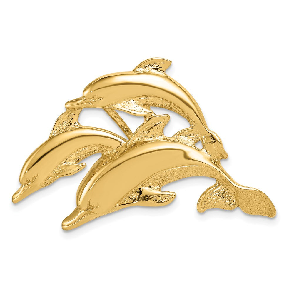 Solid;Casted;Polished;14k Yellow gold;Textured;Hidden bail;Fits up to 5mm regular;Fits up to 8mm fancy