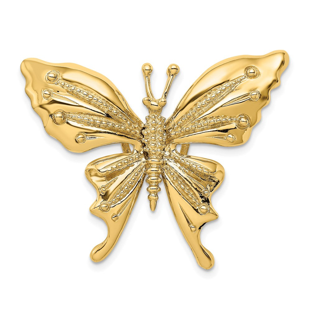 Polished;14k Yellow gold;Open back;Textured