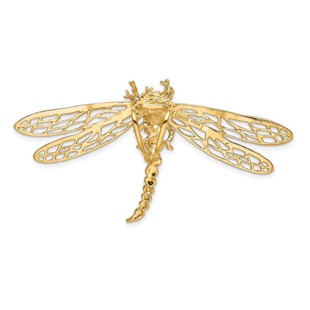 14k Cut-out Dragonfly Omega Slide