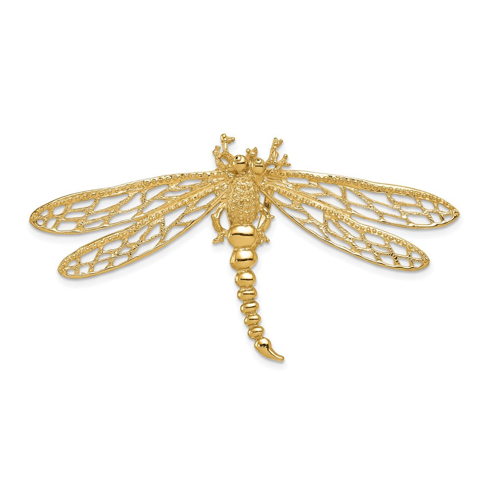 Solid;Polished;Satin;14k Yellow gold;Open back;Textured;Hidden bail;Fits up to 6mm regular;Fits up to 8mm fancy