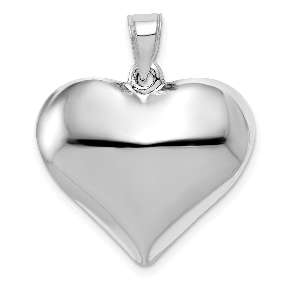 Polished;3-D;14K White gold;Hollow