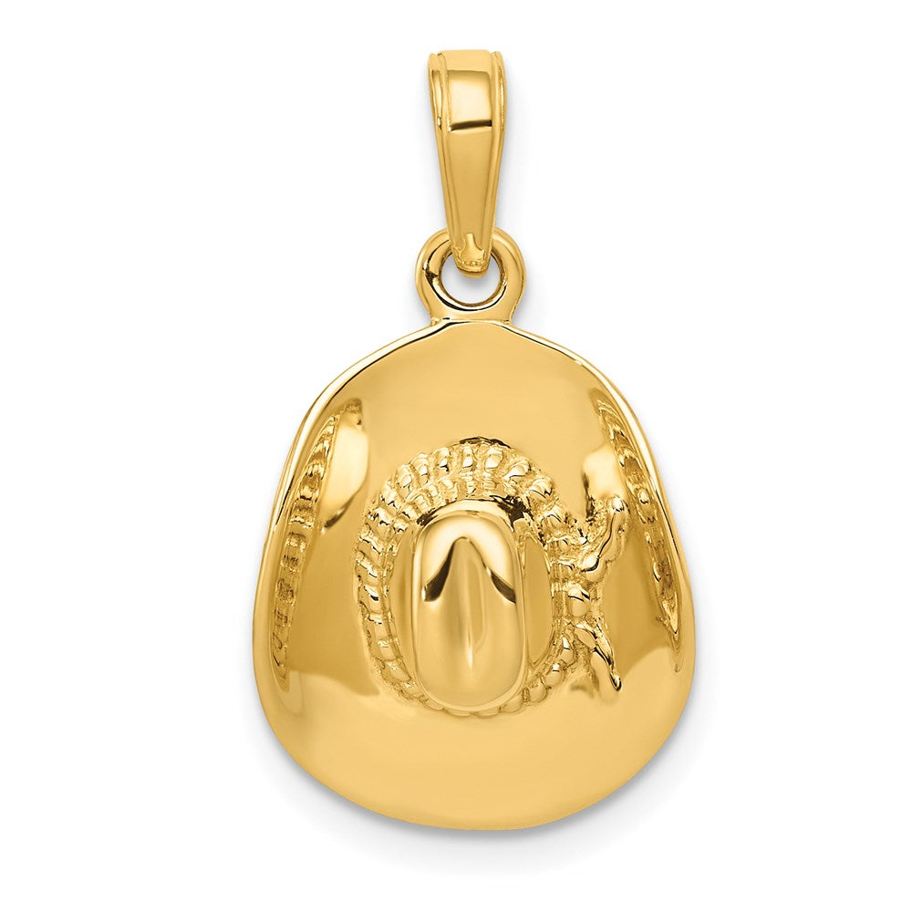 Solid;Casted;Polished;3-D;14k Yellow gold