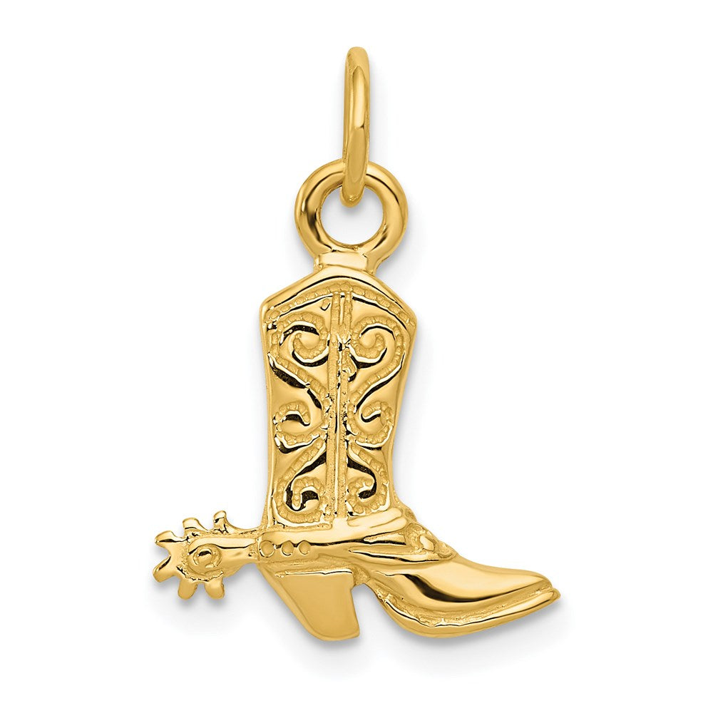 Solid;Casted;Polished;3-D;14k Yellow gold