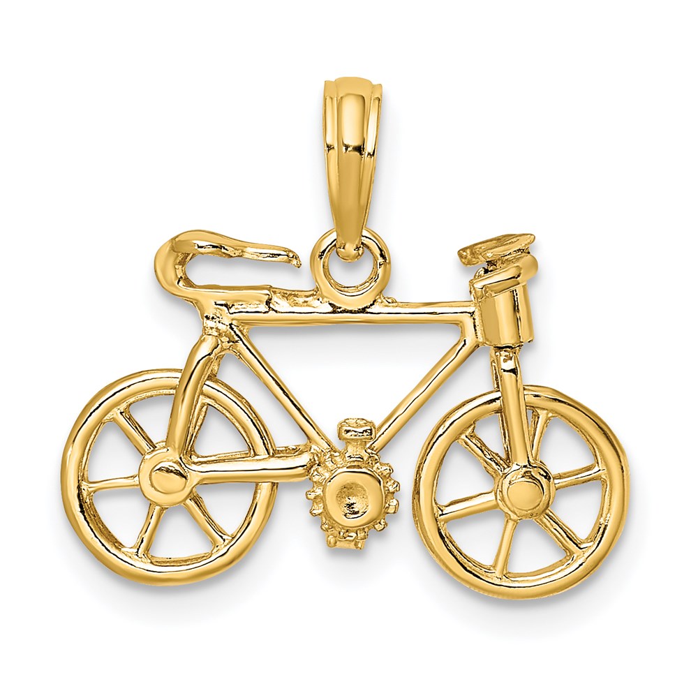 Solid;Polished;3-D;14k Yellow gold;Moveable