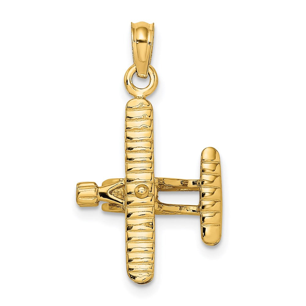 Solid;Polished;3-D;14k Yellow gold