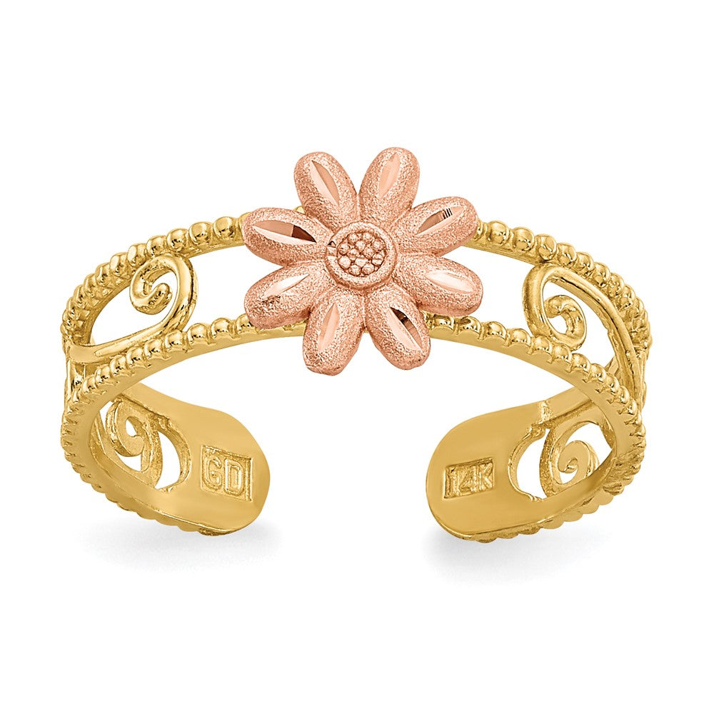 Diamond-cut;Satin;14K Two-tone;Filigree