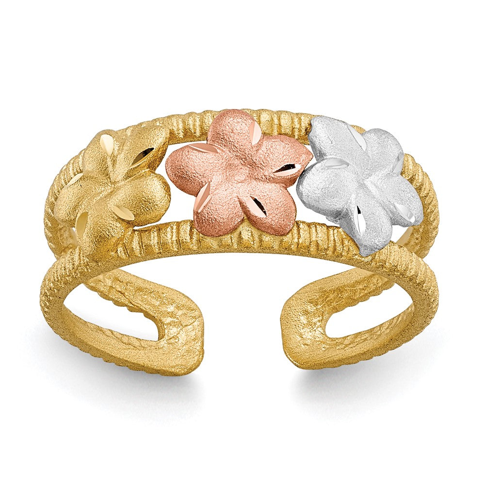 Diamond-cut;Satin;14K Two-tone;Open back;Rhodium