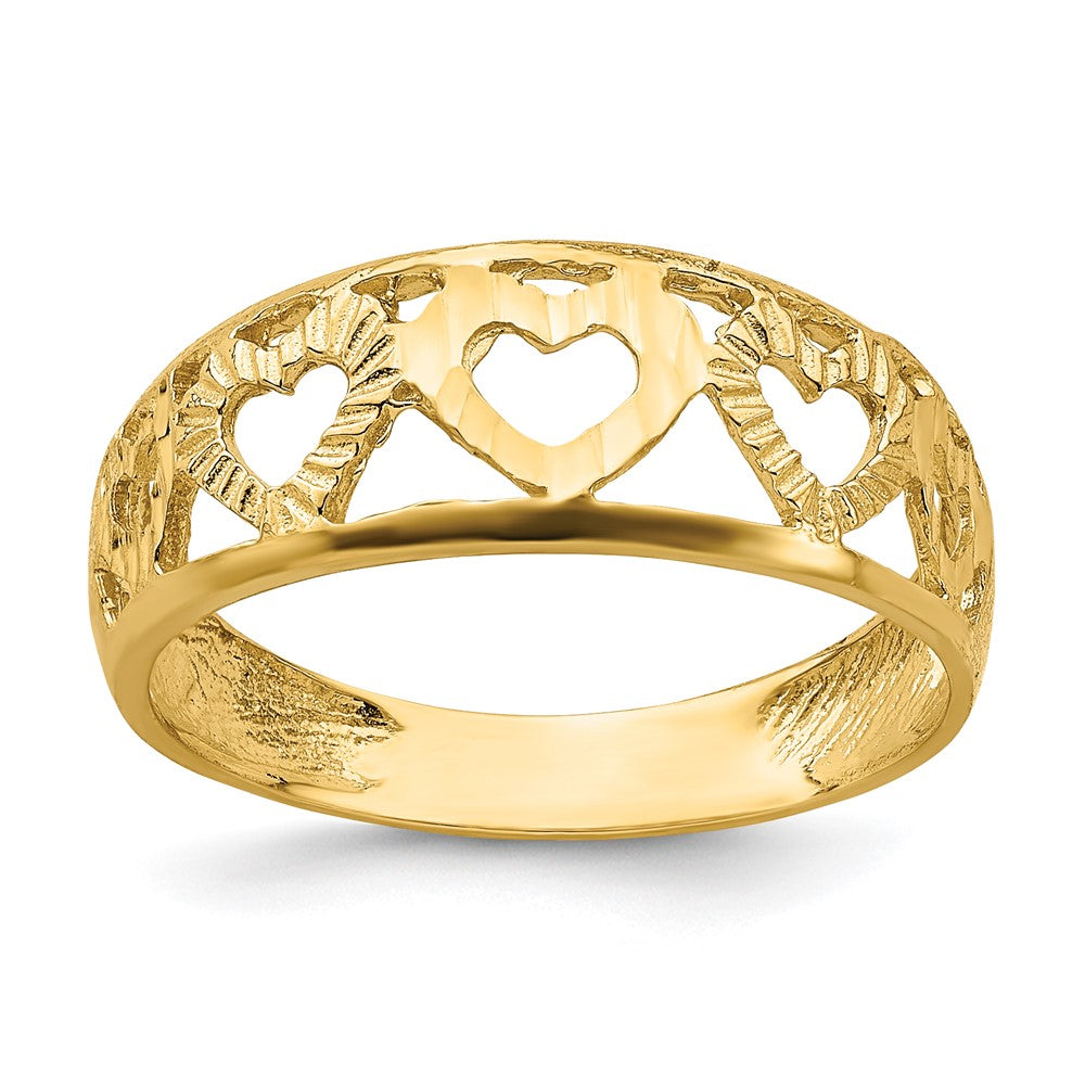 Casted;Diamond-cut;Polished;14k Yellow gold;Open back
