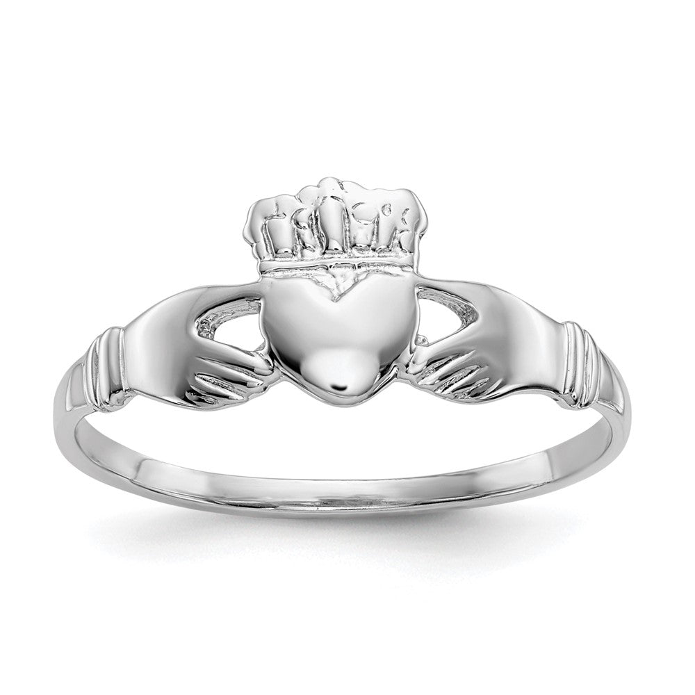 Solid;Casted;Polished;14K White gold