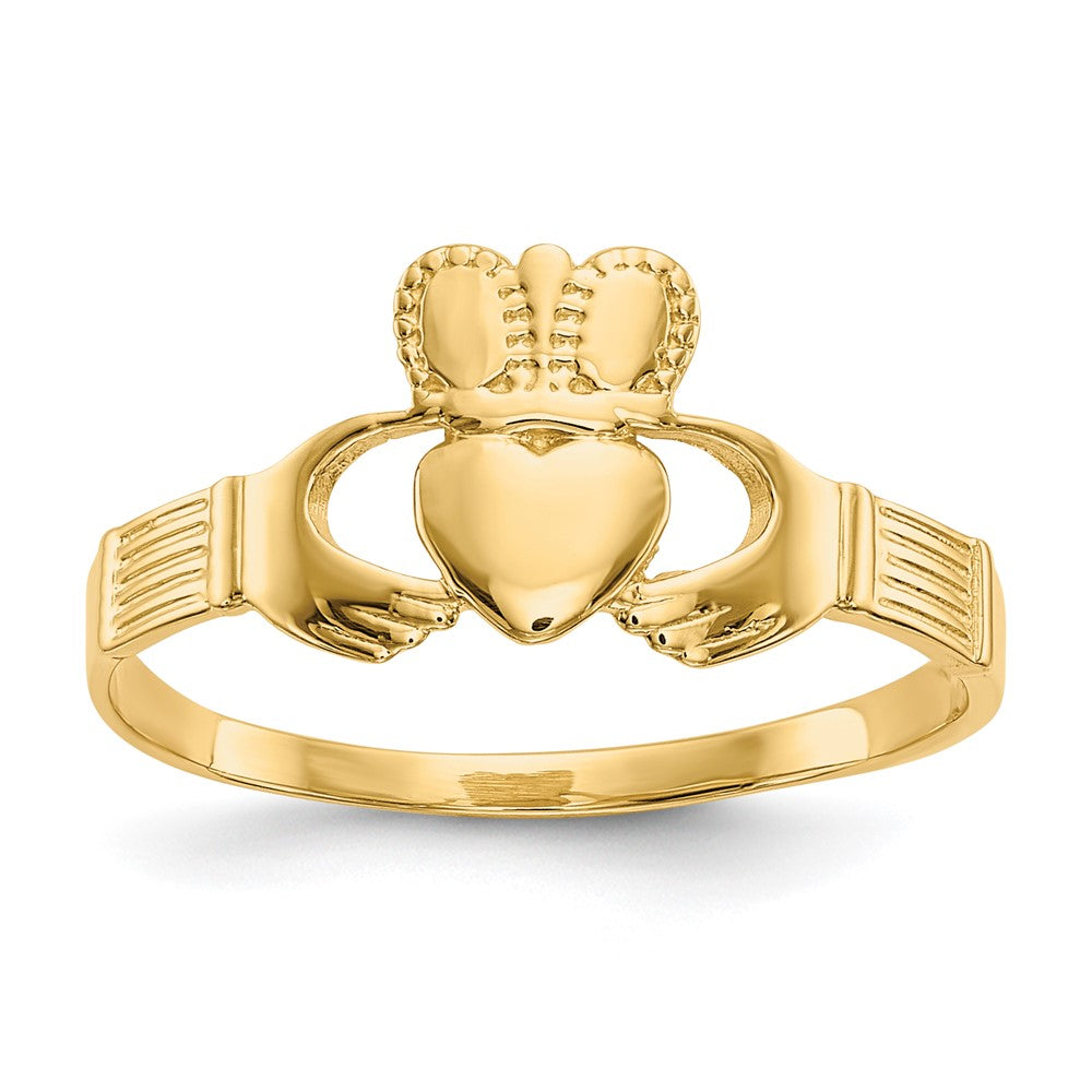 Solid;Casted;Polished;14k Yellow gold;Flat back