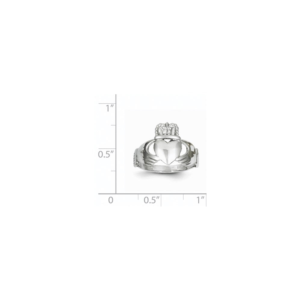 14k White Gold Ladies Claddagh Ring