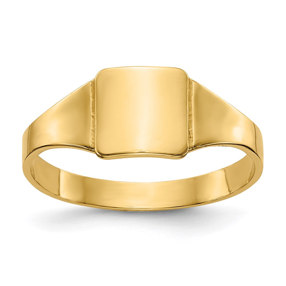 Solid;Polished;14k Yellow gold;Engravable