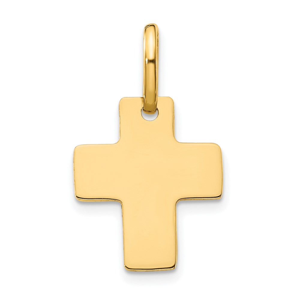 Solid;Polished;14k Yellow gold;Flat back;Engravable