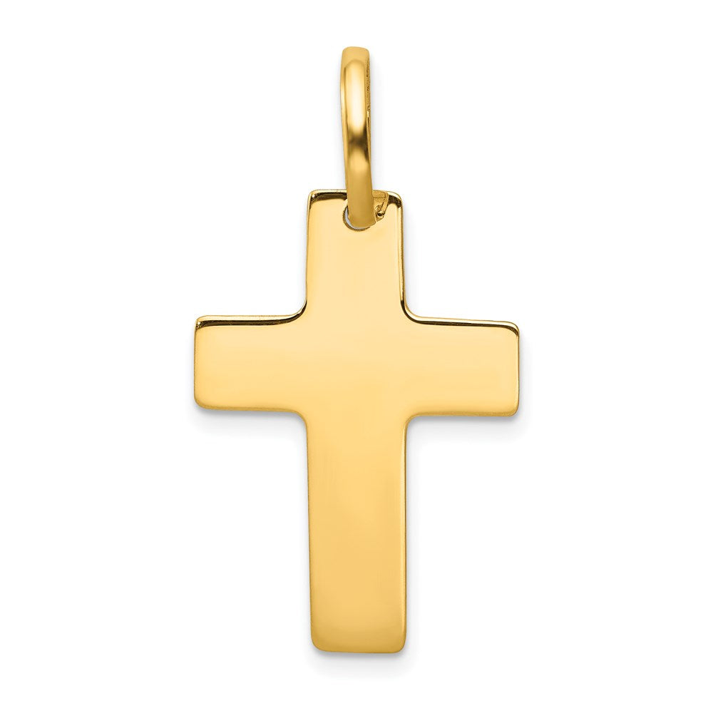 Solid;Polished;14k Yellow gold;Stamped;Flat back;Engravable