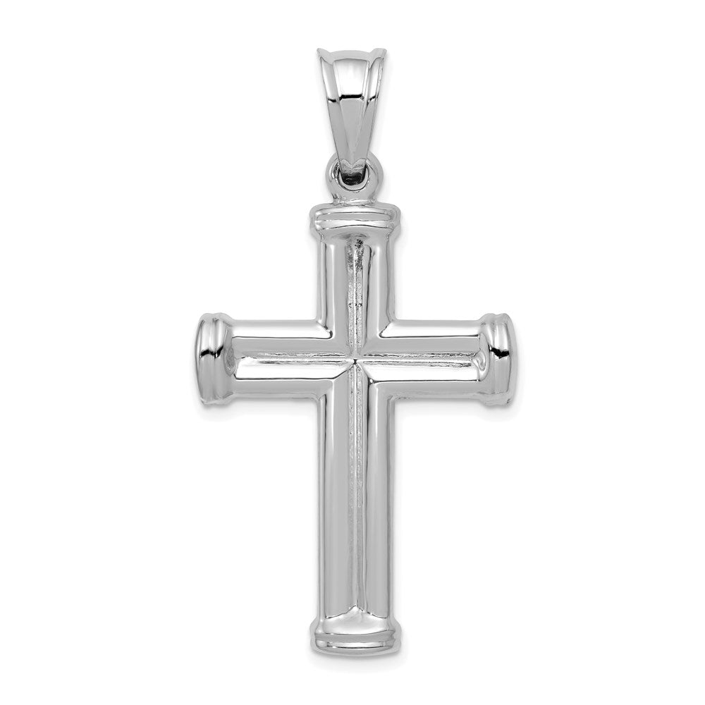 Polished;3-D;14K White gold;Hollow