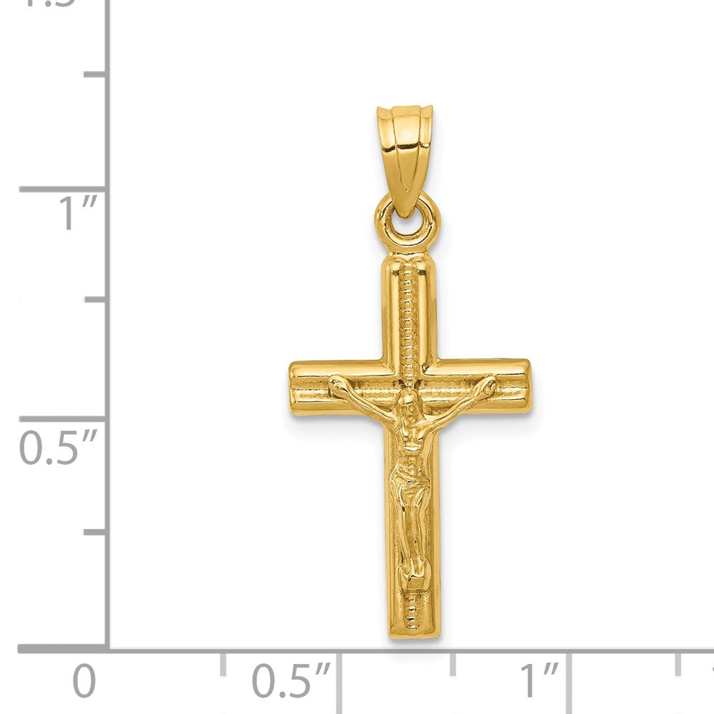 14K Hollow Crucifix Reversible to Cross Pendant