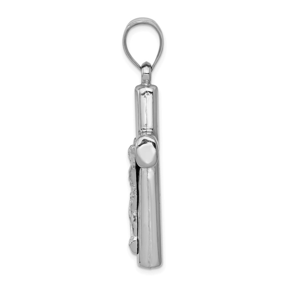 14K White Gold Crucifix Reversible to Cross Pendant