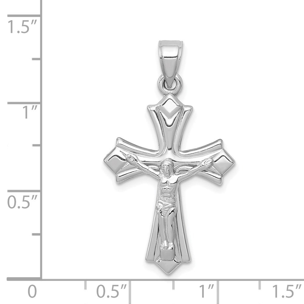 14K White Gold Crucifix Reversible to Cross Pendant