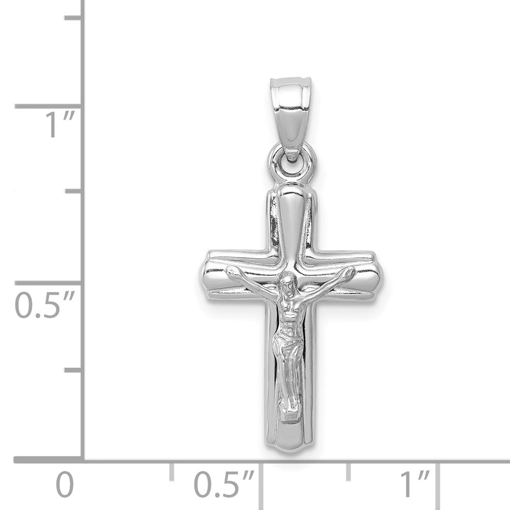 14K White Gold Crucifix Reversible to Cross Pendant