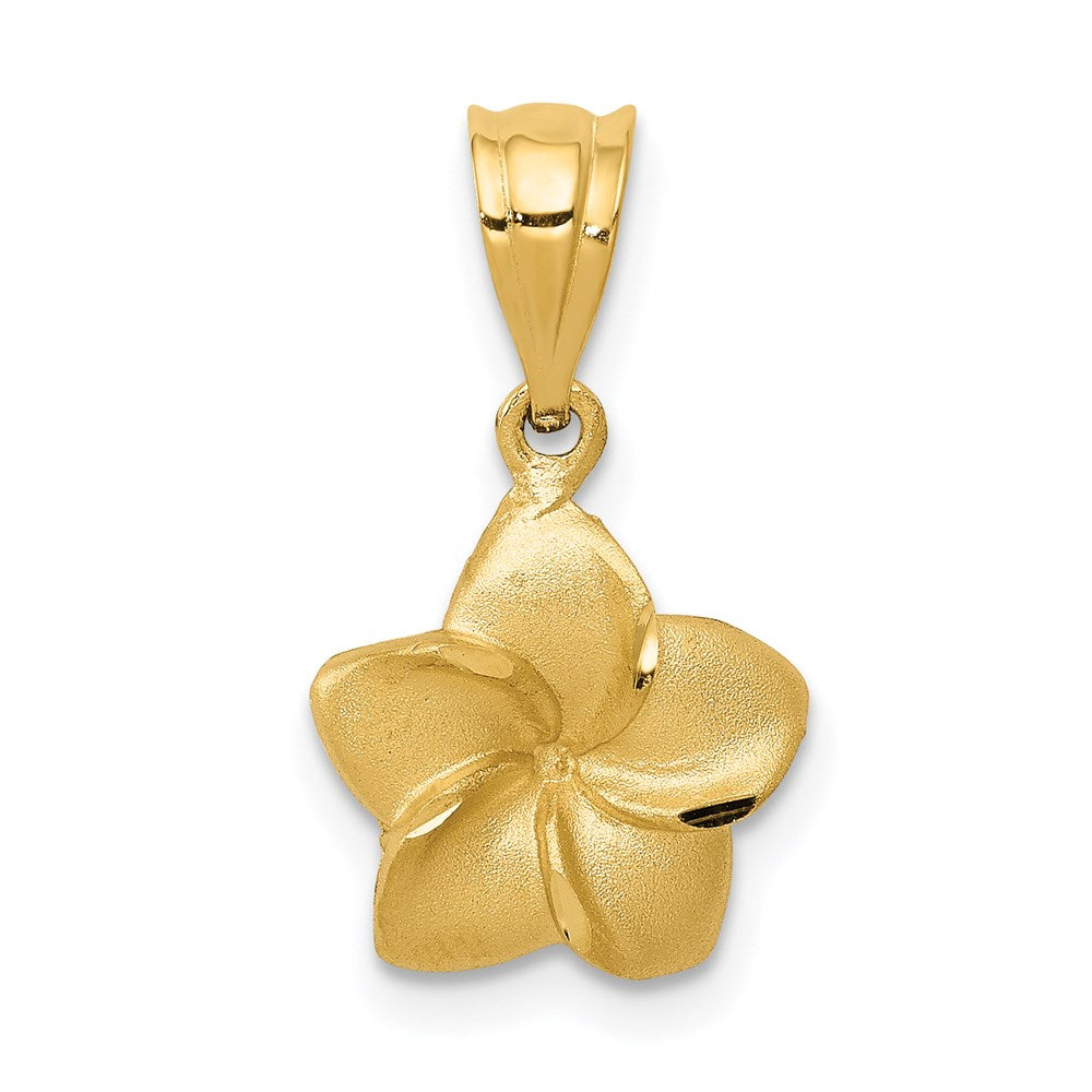 Solid;Casted;Diamond-cut;Satin;14k Yellow gold