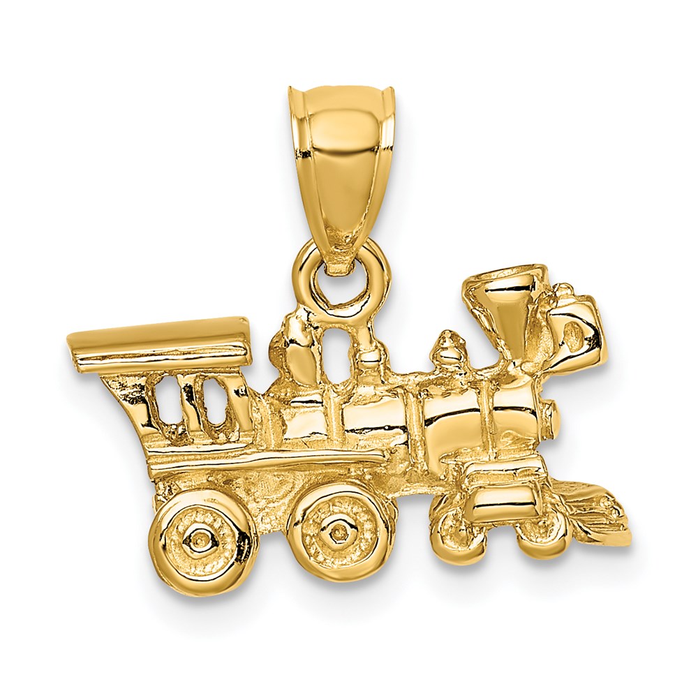 Solid;Casted;Polished;3-D;14k Yellow gold