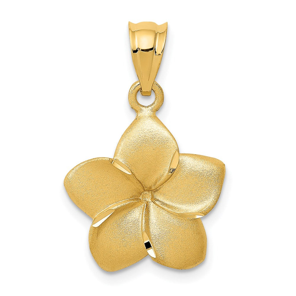 Solid;Casted;Diamond-cut;Satin;14k Yellow gold