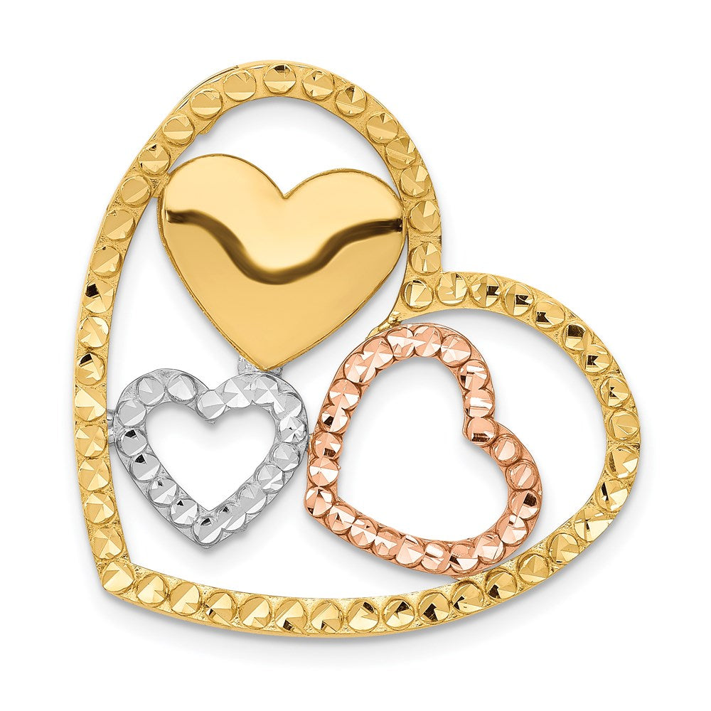 Diamond-cut;14K Two-tone;Rhodium;Chain slide
