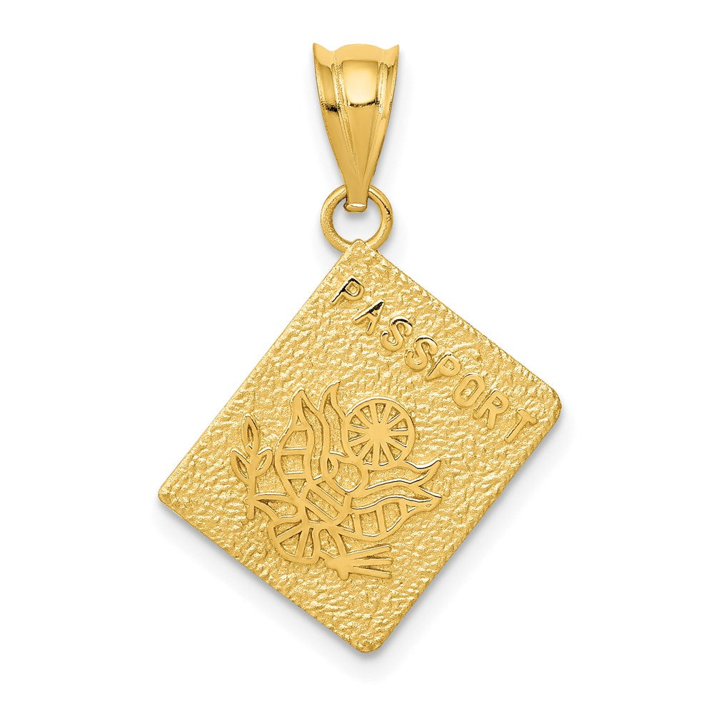 Casted;14k Yellow gold;Not engraveable;Textured back;Polished & satin;Flat
