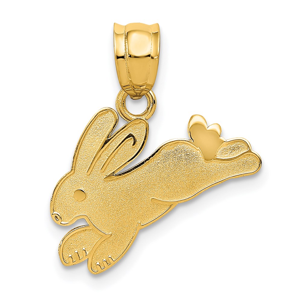Solid;Casted;14k Yellow gold;Textured back;Polished & satin;Flat
