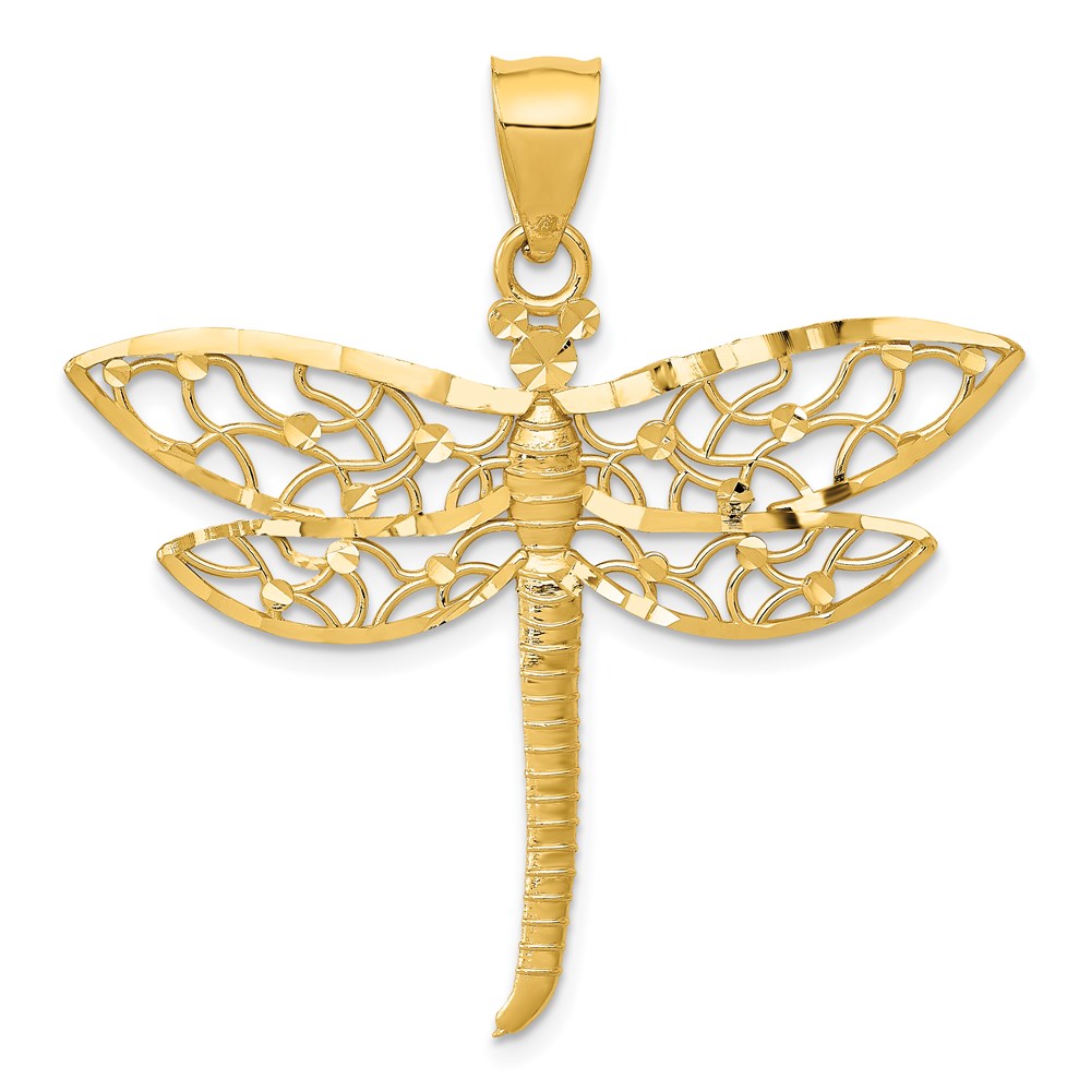 Solid;Diamond-cut;14k Yellow gold;Open back;Textured