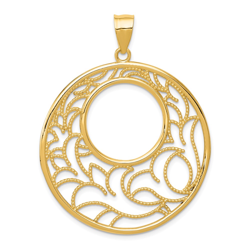 Polished;14k Yellow gold;Filigree;Textured
