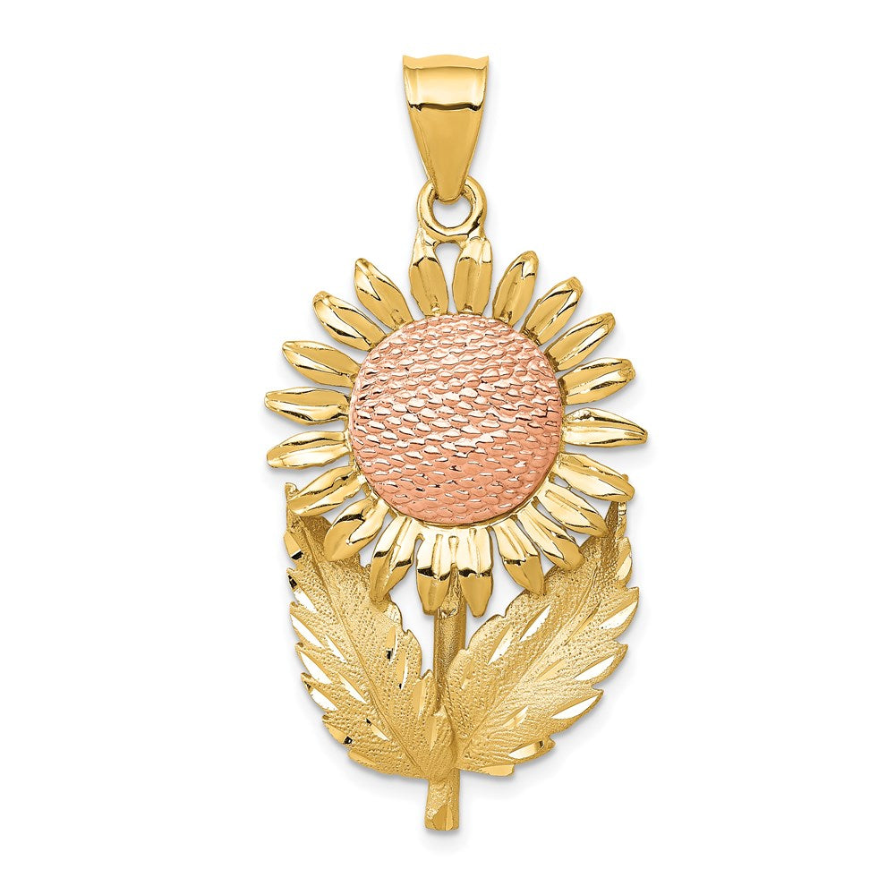 Solid;Casted;Diamond-cut;Polished;Satin;14K Two-tone