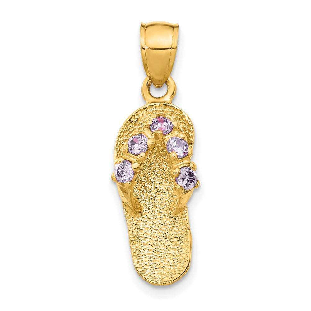 Solid;Casted;Polished;3-D;14k Yellow gold;Synthetic;CZ;Textured;Textured back