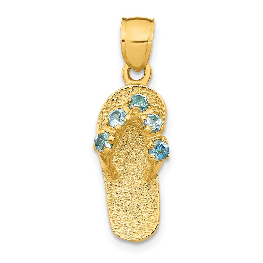 Solid;Casted;Polished;3-D;14k Yellow gold;Synthetic;CZ;Textured;Textured back