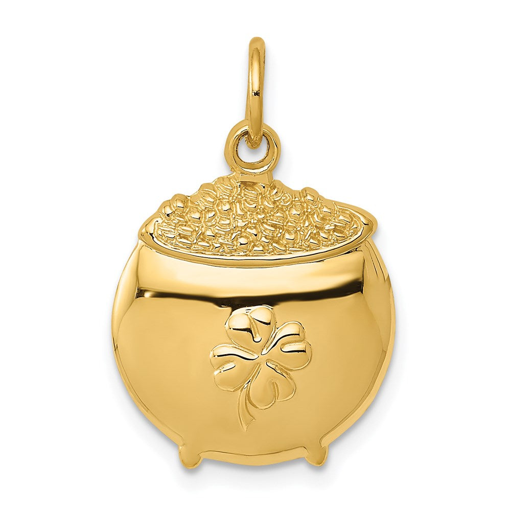 Casted;Polished;14k Yellow gold;Textured back
