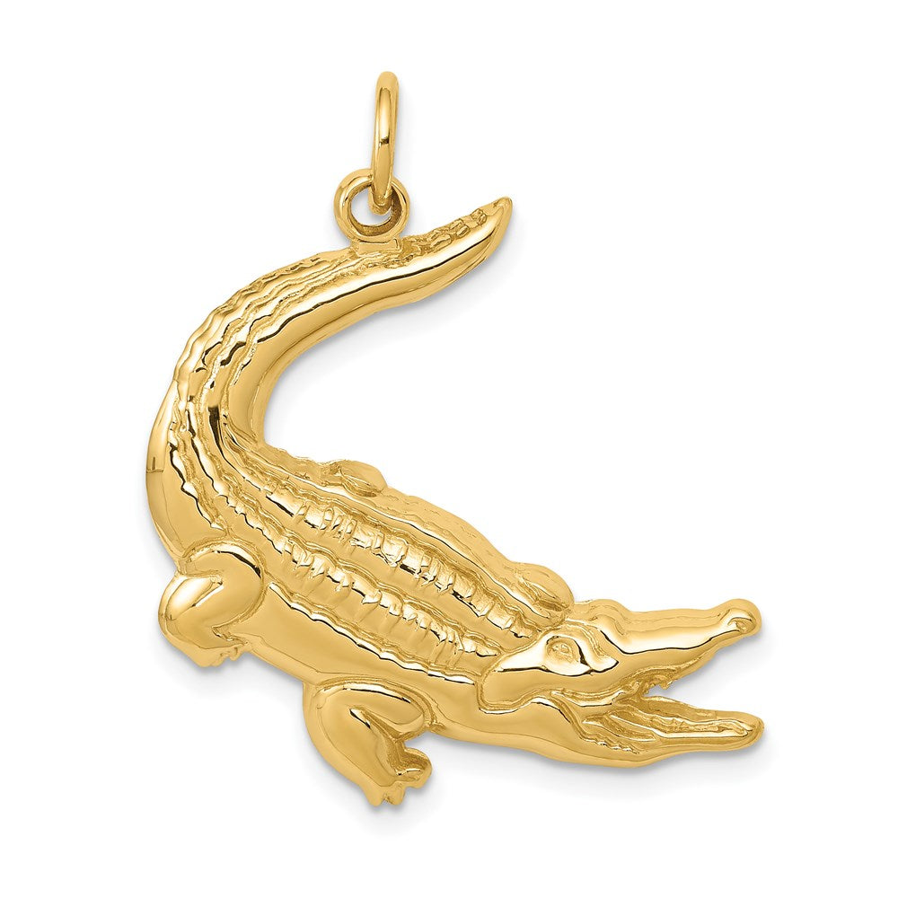 Casted;Polished;14k Yellow gold;Open back;Textured