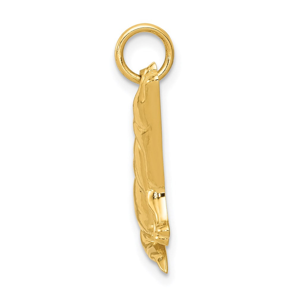 14k Howling Wolf Charm