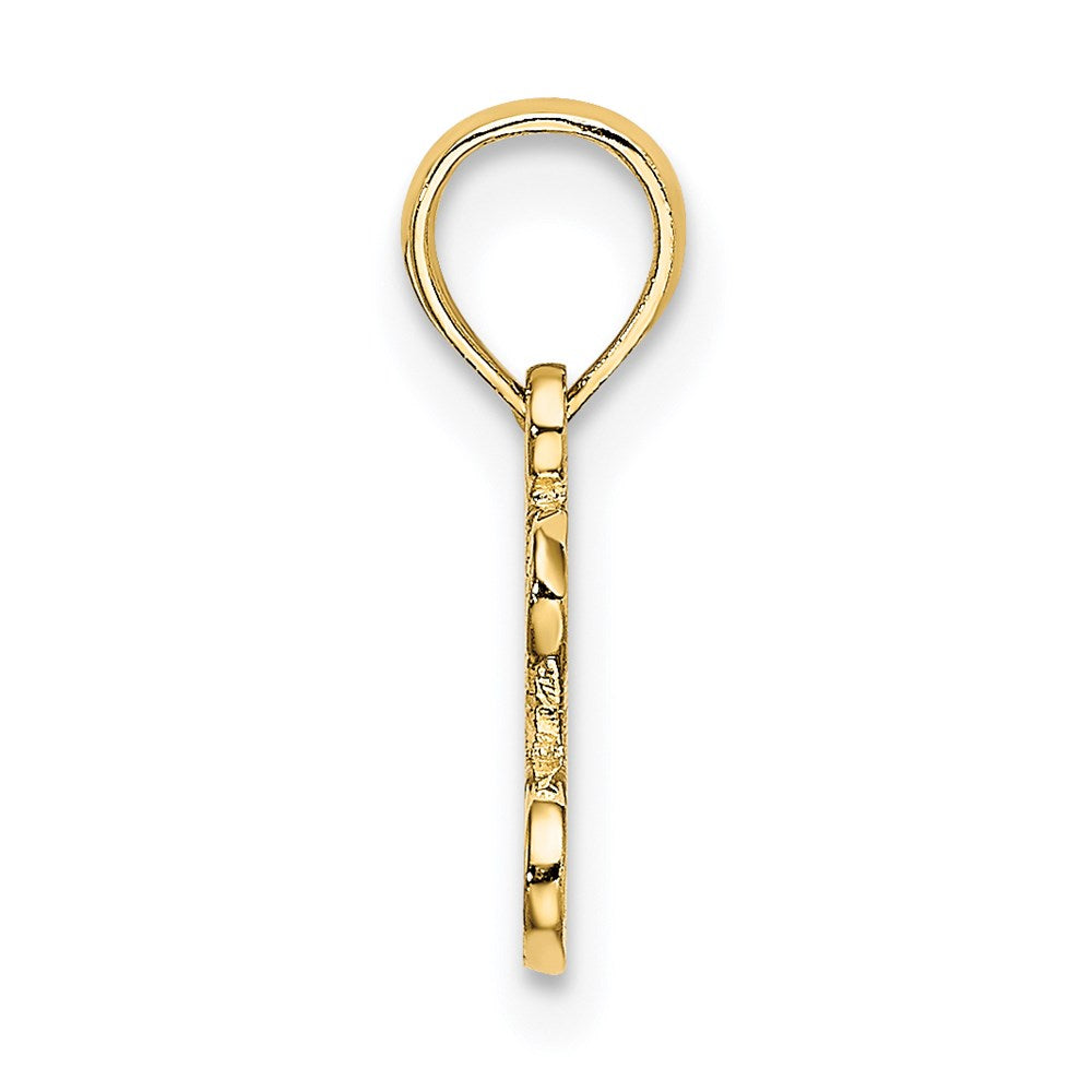 14K Polished / Textured I HEART GOLD Charm