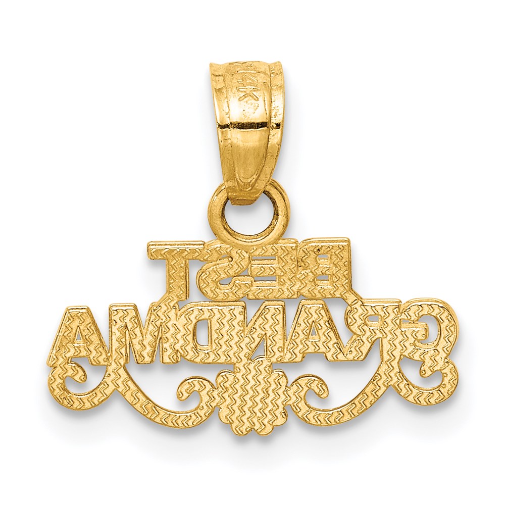 14k BEST GRANDMA with Flower Pendant