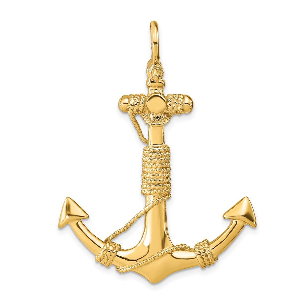 Solid;Polished;3-D;14k Yellow gold