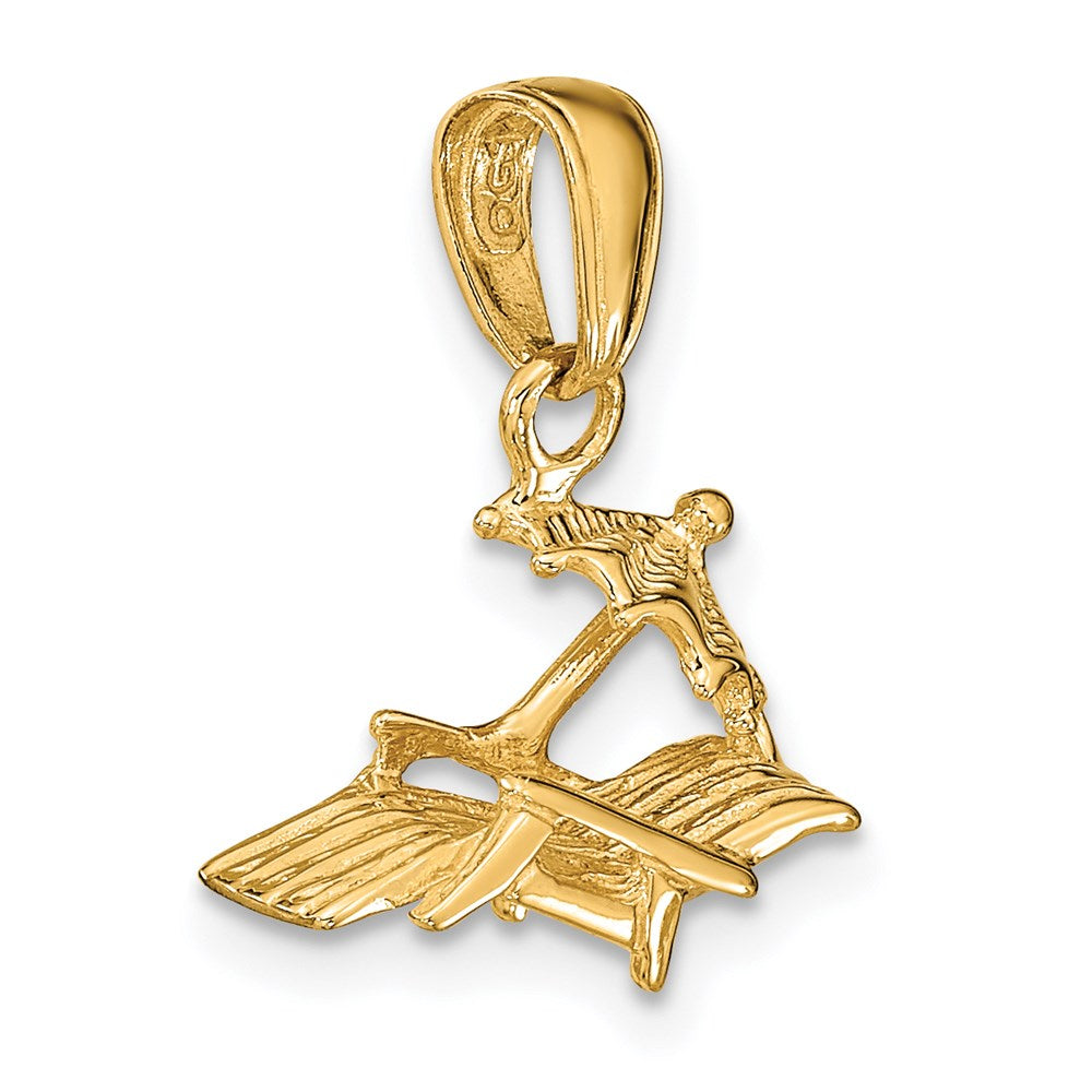 14K 3-D Lounge Beach Chair with Umbrella Pendant