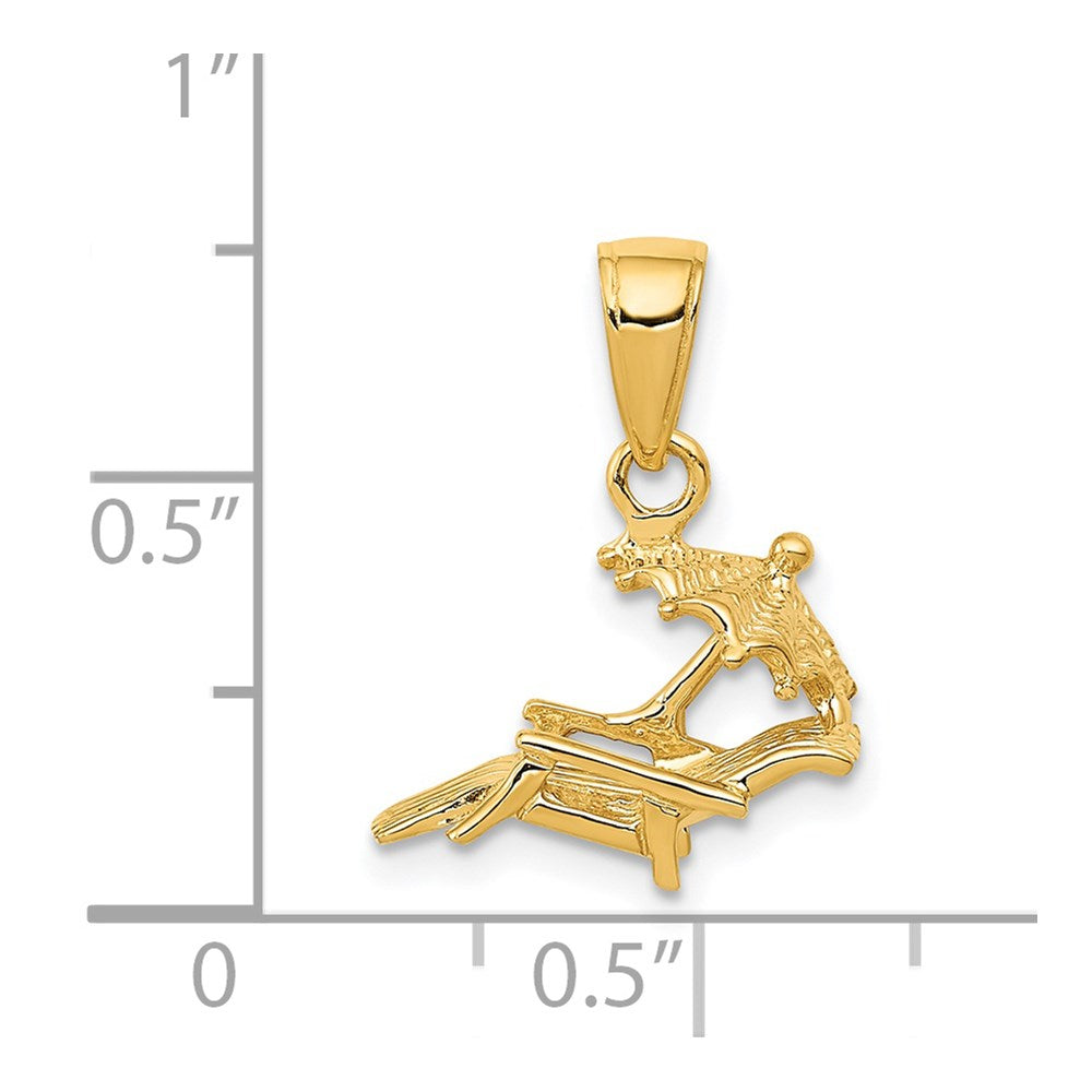 14K 3-D Lounge Beach Chair with Umbrella Pendant